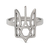 Non-Tarnish Star of David 304 Stainless Steel Adjustable Rings for Unisex RJEW-F163-03P-2