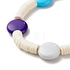 Polymer Clay Heishi Beaded Bracelet with Flat Round for Women BJEW-JB07550-4