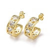 Clear Cubic Zirconia Heart Stud Earrings EJEW-M215-02G-1