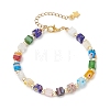 Handmade Millefiori Glass & Non-magnetic Synthetic Hematite Beads Bracelets for Women BJEW-JB13770-3