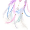 Woven Net/Web with Feather Hanging Suncatchers HJEW-F024-03A-2