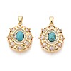 Dyed Synthetic Turquoise Pendants KK-N287-20G-1