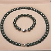 Shell Pearl Round Beaded Necklaces & Bracelets Sets for Women WG18377-56-1