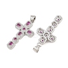 Brass Micro Pave Cubic Zirconia Pendants CU-CBADC6C-12P-06-2