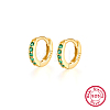 925 Silver Zircon Round Hoop Earrings Unisex Geometric Stylish Jewelry KO3739-8-1