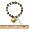 Natural Indian Agate Round Beads Stretch Bracelets BJEW-JB14145-02-4