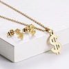 201 Stainless Steel Pendant Necklace & Stud Earring Sets FS-WGB816B-22-1