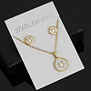 304 Stainless Steel with Natural Shell Pendant Necklaces & Stud Earrings Sets FS-WG5FD70-21-1