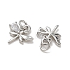 Brass Micro Pave Clear Cubic Zirconia with Glass Charms CU-CBA6E4E-16P-2