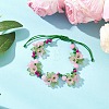 2Pcs Flower Acrylic & MIYUKI Seed Beads & Natural Carnelian & Yellow Jade Bracelets BJEW-MZ00221-6