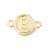 Brass Disc with Initial Links Connector Charms KK-E802-36G-B-1