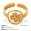 304 Stainless Steel Rhinestone Cuff Open Rings for Women WGE6DE4-02-2