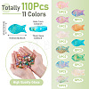 110Pcs 11 Colors Baking Paint and Golden Metal Enlaced Glass Beads DGLA-TA0001-66-4