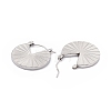 304 Stainless Steel Flat Round Thick Hoop Earrings for Women EJEW-B018-11P-2