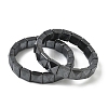 Natural Black Stone Beads Stretch Bracelets for Women Men BJEW-C097-06-12-1