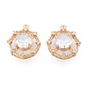 Brass Micro Pave Clear Cubic Zirconia Charms KK-N216-555LG-2