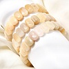 Natural Topaz Jade Beaded Stretch Bracelets for Women Men BJEW-D461-02I-1