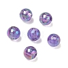 Medium Orchid AB Color Transparent Acrylic Round Beads X-PL732-10-2