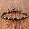 Natural Indian Agate Heishi Beads Adjustable Braided Bracelets for Men Women BX7041-29-1