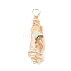 2Pcs Electroplated Natural Quartz Crystal Dyed Copper Wire Wrapped Pendants PALLOY-JF03173-02-3