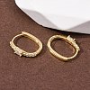 Oval 925 Sterling Silver Micro Pave Clear Cubic Zirconia Hoop Earrings EJEW-K317-09G-2