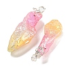 Electroplated Raw Rough Natural Quartz Crystal Big Pendants G-A229-02P-04-2