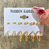 Alloy & Plastic Pearl Earring Sets WG17A46-12-1