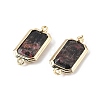 Natural Rhodonite Faceted Rectangle Connector Charms G-H323-04G-01-2