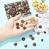 120Pcs 6 Styles Coconut Buttons BUTT-CJ0001-10-4