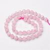 Natural Rose Quartz Bead Strands G-P213-11-6mm-2