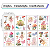 8 Sheets 8 Styles PVC Waterproof Wall Stickers DIY-WH0345-136-2
