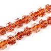 Luminous Handmade Gold Foil Glass Beads Strands FOIL-N029-01C-1