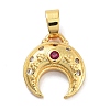 Moon Theme Rack Plating Brass Micro Pave Cubic Zirconia Pendants KK-Z071-52G-04-1