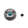 1-Hole Alloy & Turquoise Buttons PALLOY-WH0092-11A-P-1