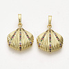 Brass Micro Pave Cubic Zirconia Pendants ZIRC-T012-31G-1