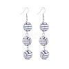 Sports Theme Alloy & Wood Dangle Earrings WGFF172-04-1