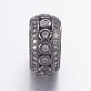 Brass Micro Pave Cubic Zirconia Beads ZIRC-G125-43B-2