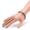 Gemstone Round & Alloy Sea Turtle Beaded Stretch Bracelet for Women BJEW-JB08579-4
