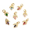 Brass Micro Pave Cubic Zirconia Charms KK-A156-01G-RS-1