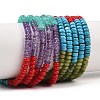 Glass & Natural Chinese Southern Jade & Amethyst & Rhodonite & Indian Agate & Synthetic Turquoise Beads Strands G-Z135-C05-2x4mm-2