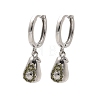 Brass Cubic Zirconia Hoop Earrings EJEW-Q015-02P-B-2