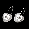 Natural Quartz Crystal & 304 Stainless Steel Hoop Earrings for Women EJEW-G475-05P-02-4