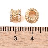 Brass Micro Pave Clear Cubic Zirconia European Beads KK-B100-042G-3