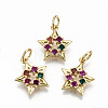Brass Micro Pave Colorful Cubic Zirconia Charms ZIRC-S067-164-NF-1