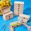 Wooden Packing Boxes with Hinged Lid and Clasps CON-WH0100-37-2