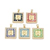 Brass Micro Pave Clear Cubic Zirconia Pendants KK-N254-216G-A-1