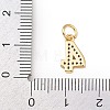Brass Micro Pave Clear Cubic Zirconia Charms KK-G544-04G-04-3