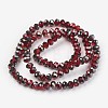 Electroplate Transparent Glass Beads Strands X-EGLA-A034-T8mm-P06-2