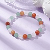 Natural Mixed Gemstone Round Beaded Stretch Bracelets for Women BJEW-JB10086-03-2