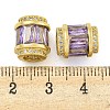 Rack Plating Brass Micro Pave Cubic Zirconia European Beads KK-F089-31G-4